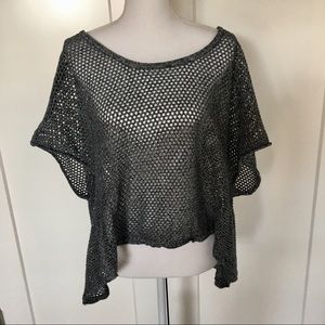 SALE Torrid | Black & White Knit Mesh Blouse
